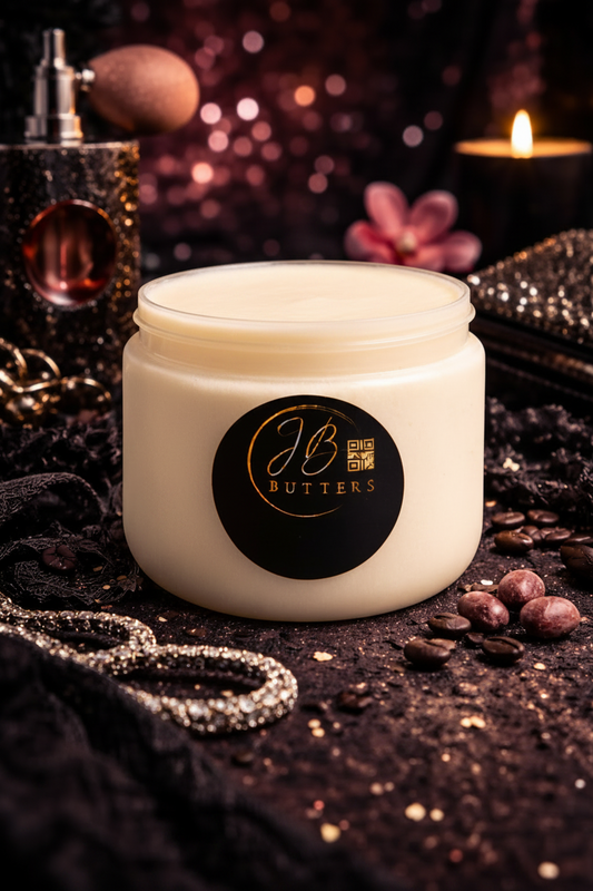 Jar of cream with a visible brand logo on a dark background